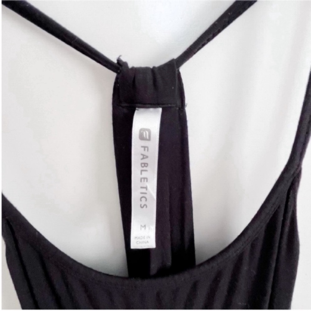 Fabletics Neema maxi dress black jersey T back draped - Picture 4 of 8